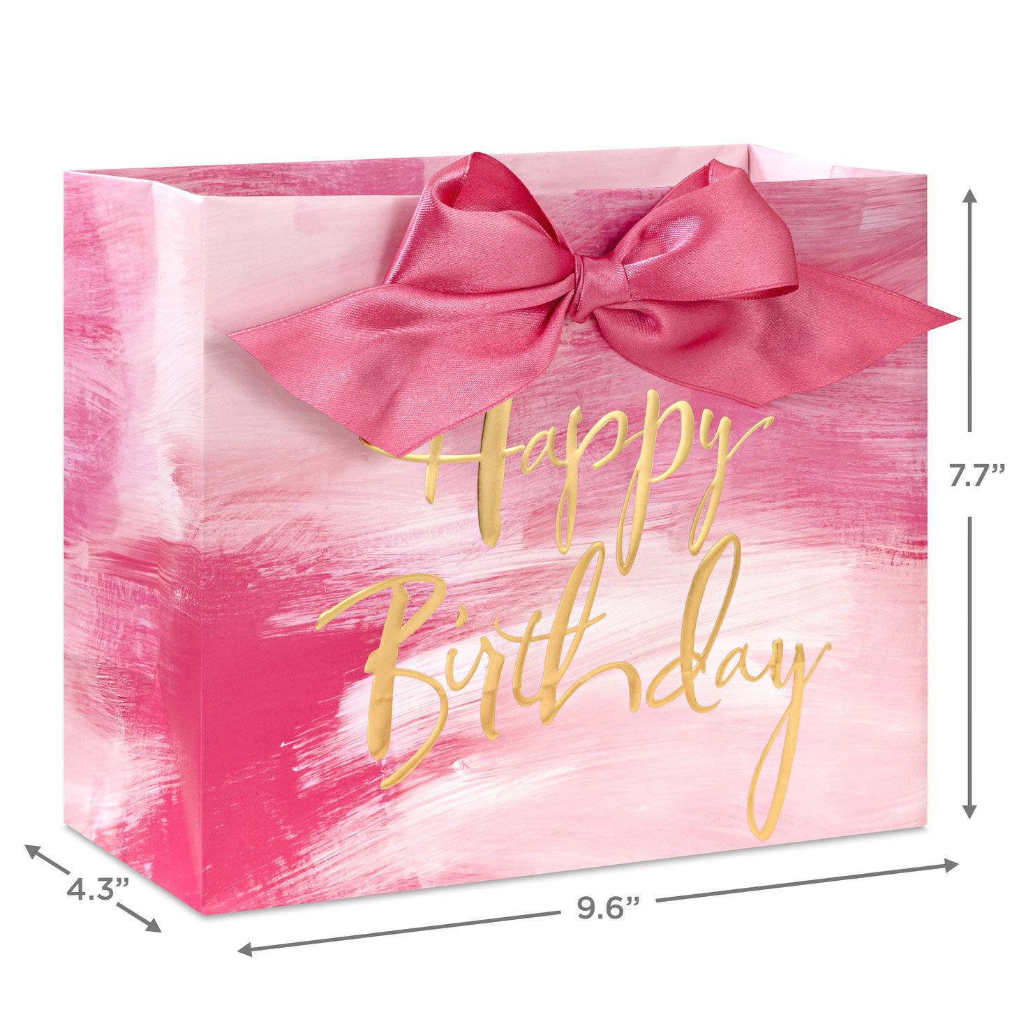 8803-7-7-pink-watercolor-medium-horizontal-birthday-gift-bag-3.jpg 7.7" Pink Watercolor Medium Horizontal Birthday Gift Bag