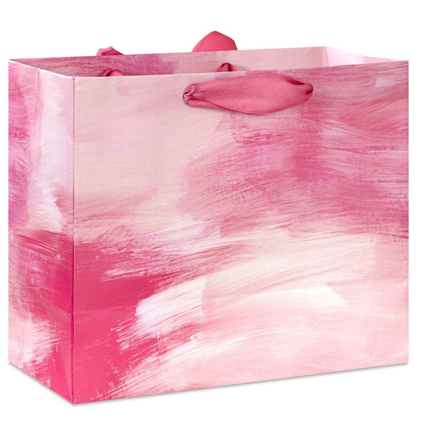 8803-7-7-pink-watercolor-medium-horizontal-birthday-gift-bag-6.jpg 7.7" Pink Watercolor Medium Horizontal Birthday Gift Bag