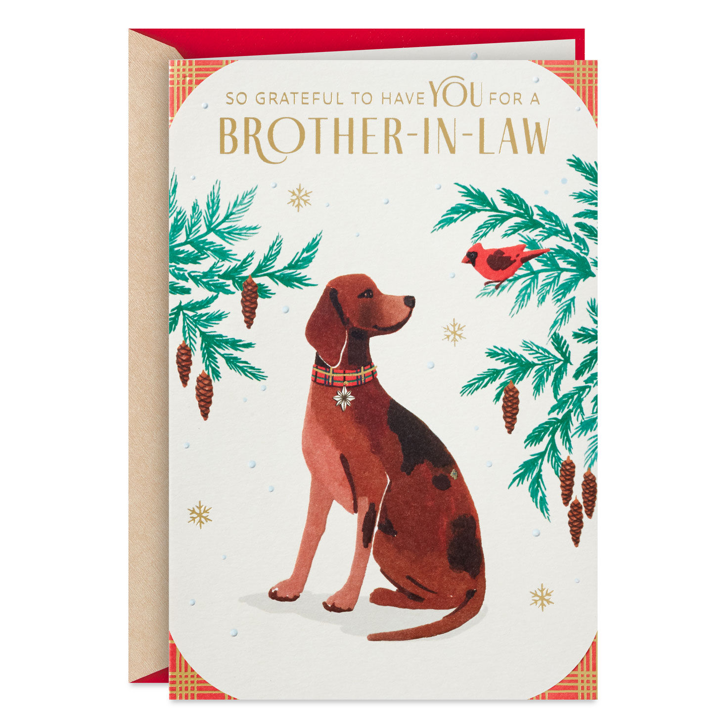 So Grateful for You Christmas Card for Brother-in-Law