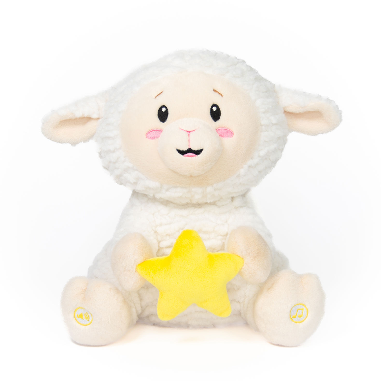 Cuddle Barn Twinkling Levi Light-Up Musical Lamb Plush Toy, 11"