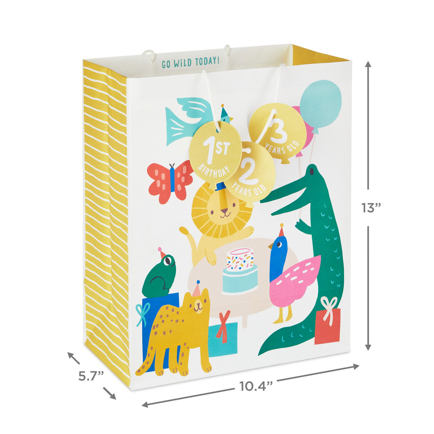 9261-13-zoo-animals-large-birthday-gift-bag-3.jpg 13" Zoo Animals Large Birthday Gift Bag