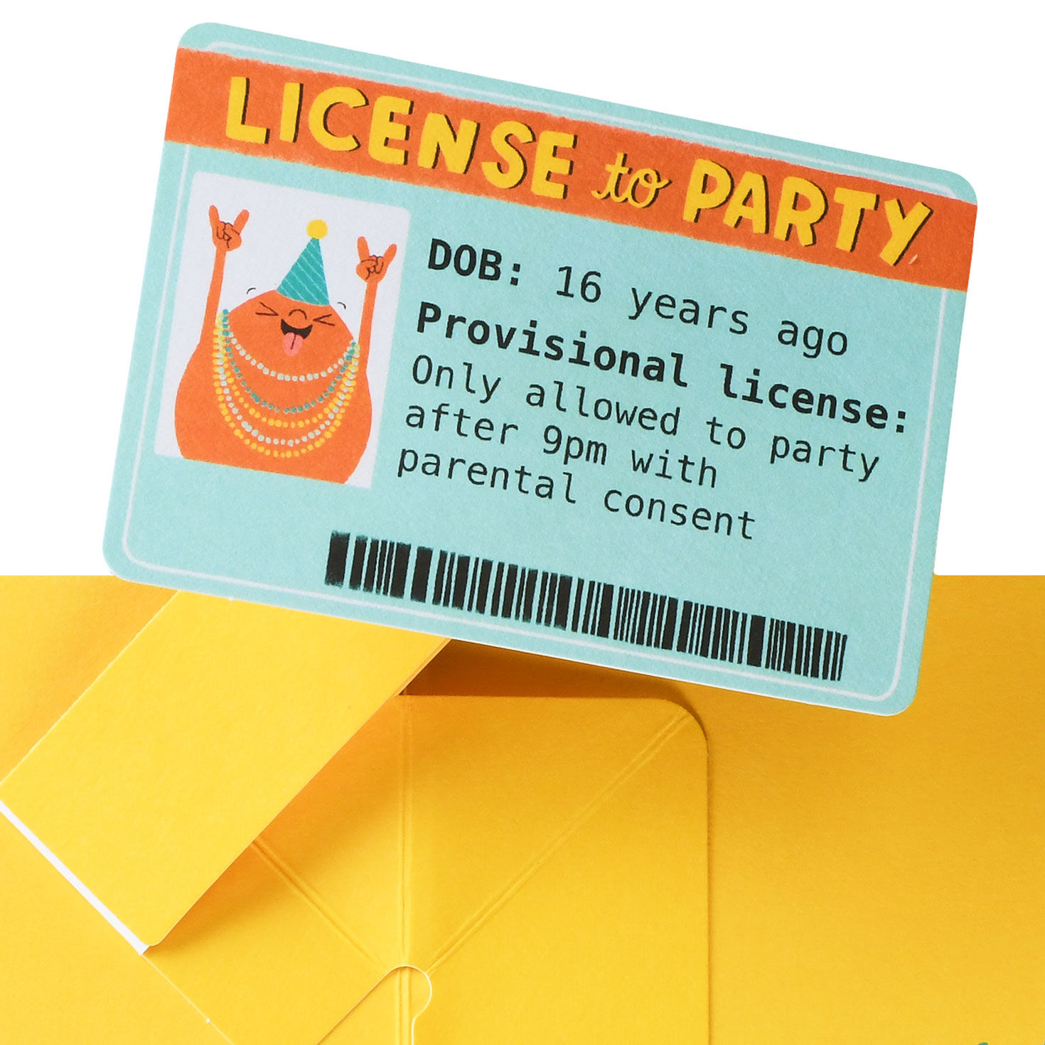 9394-license-to-party-funny-pop-up-16th-birthday-card-3.jpg License to Party Funny Pop-Up 16th Birthday Card