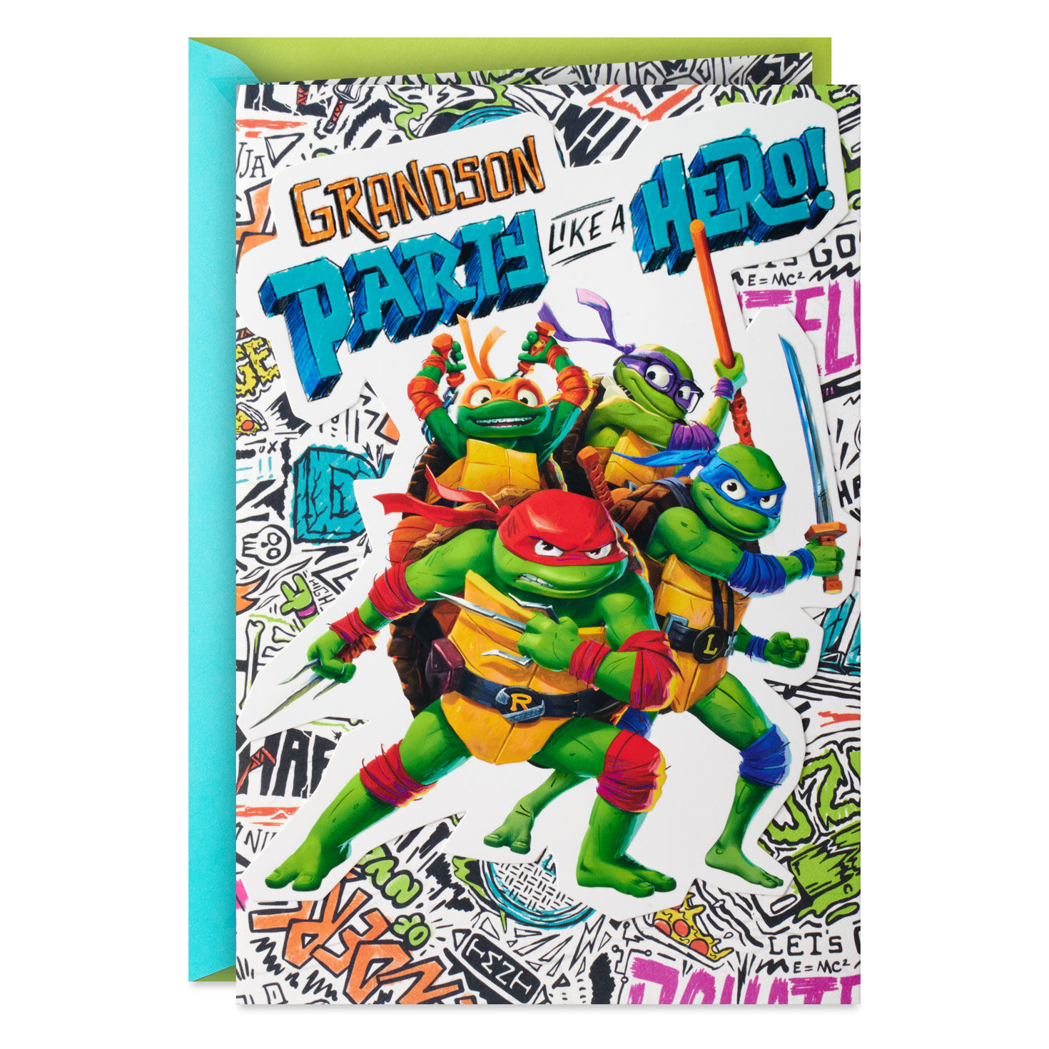 9466-teenage-mutant-ninja-turtles-mutant-mayhem-party-like-a-hero-birthday-card-for-grandson-1.jpg Teenage Mutant Ninja Turtles: Mutant Mayhem Party Like a Hero Birthday Card for Grandson