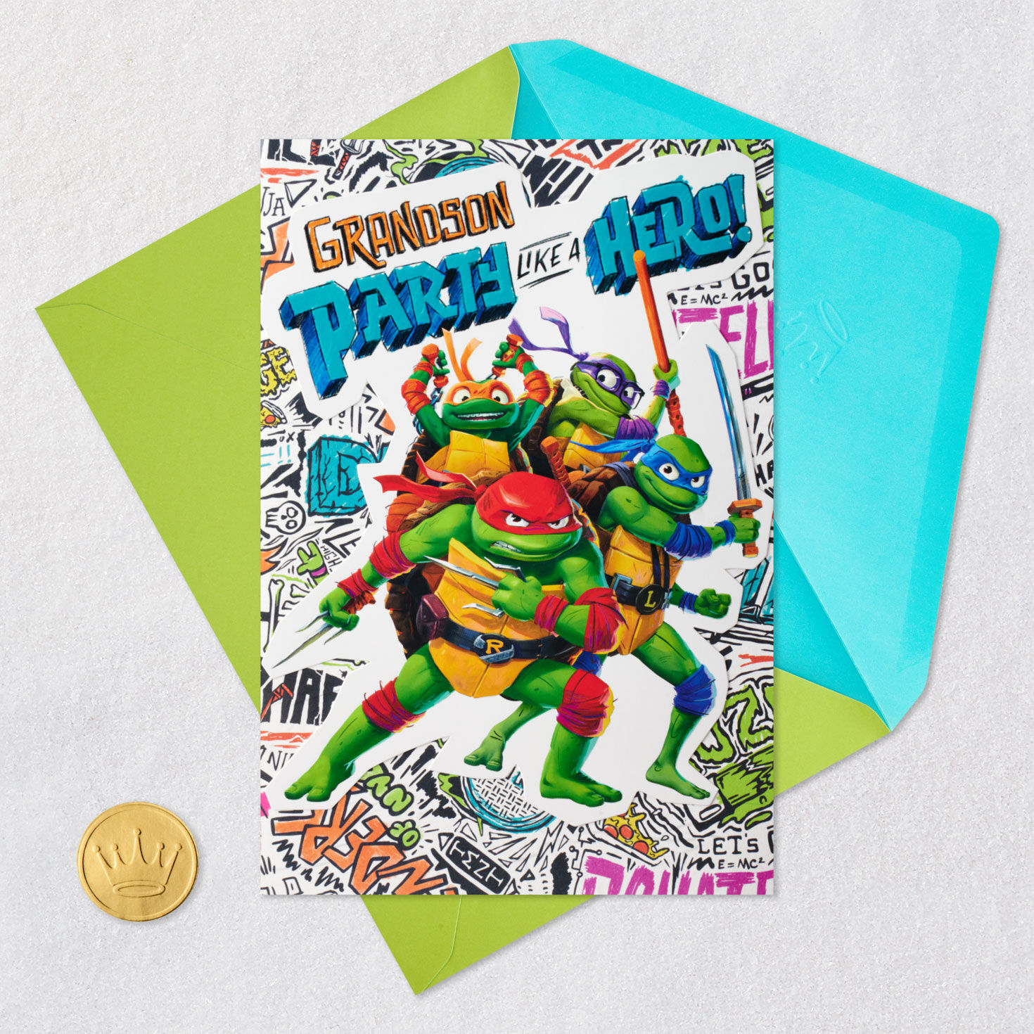 9466-teenage-mutant-ninja-turtles-mutant-mayhem-party-like-a-hero-birthday-card-for-grandson-5.jpg Teenage Mutant Ninja Turtles: Mutant Mayhem Party Like a Hero Birthday Card for Grandson