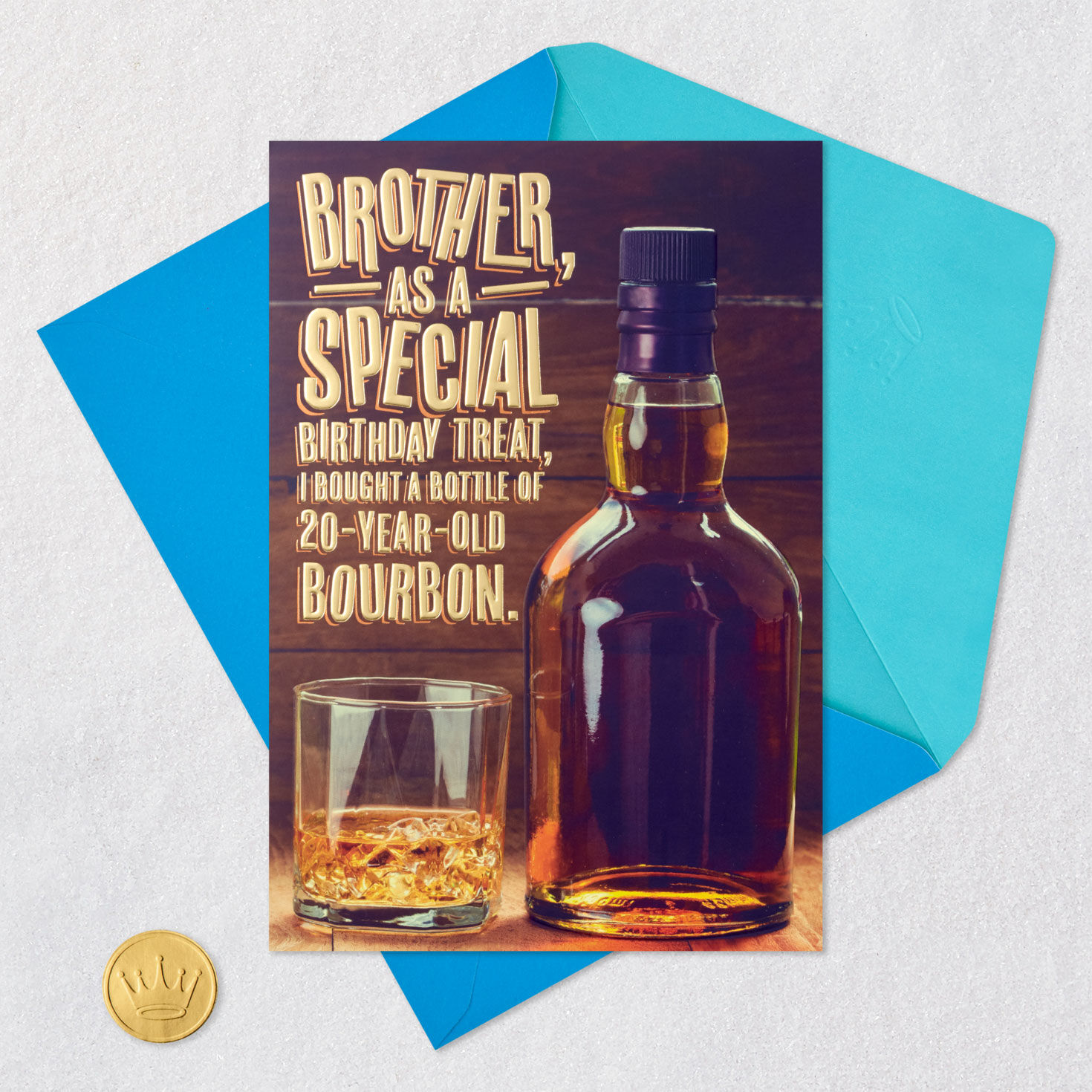 9497-bottle-of-bourbon-funny-birthday-card-for-brother-5.jpg Bottle of Bourbon Funny Birthday Card for Brother