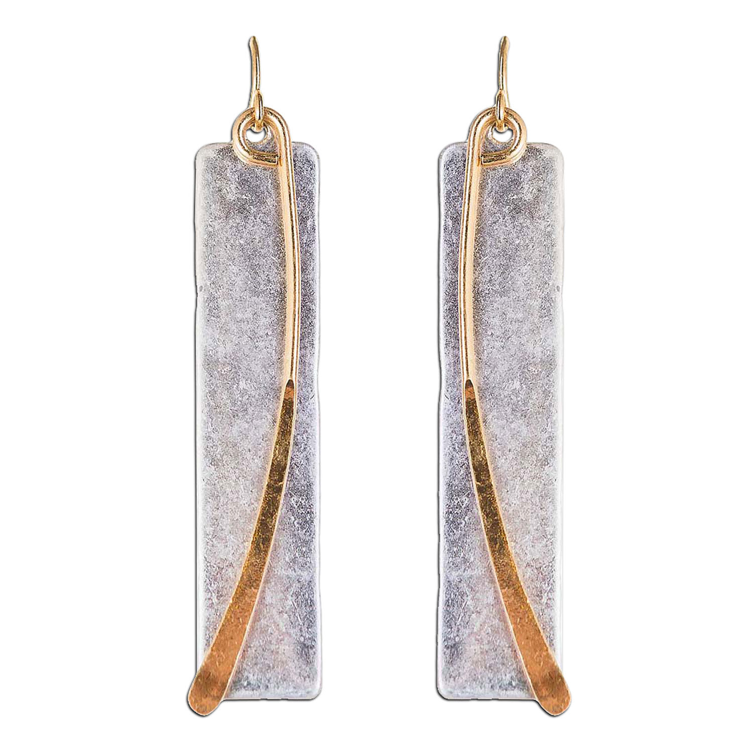 Rain Jewelry Bar and Arc Mixed Metal Drop Earrings