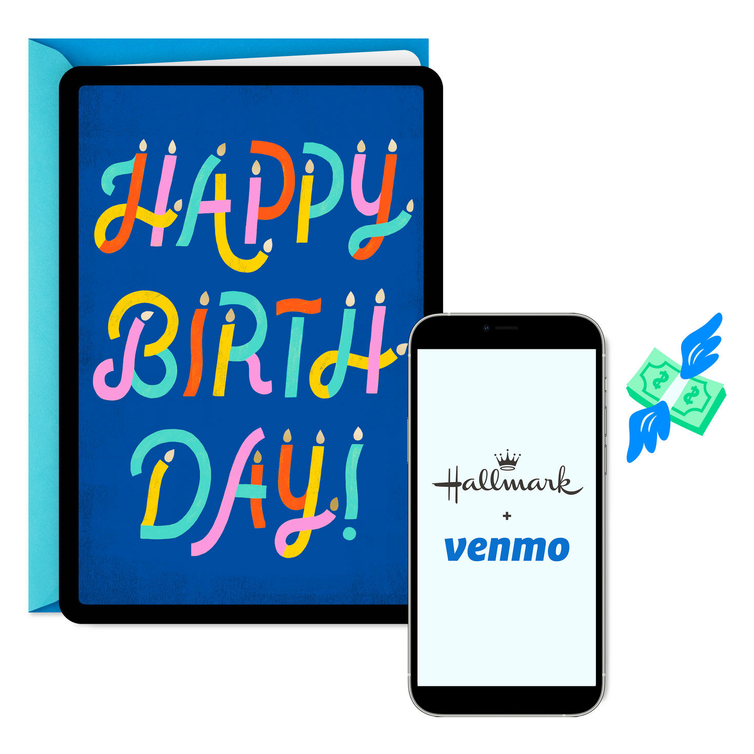 All the Wishes Colorful Candles Venmo Birthday Card