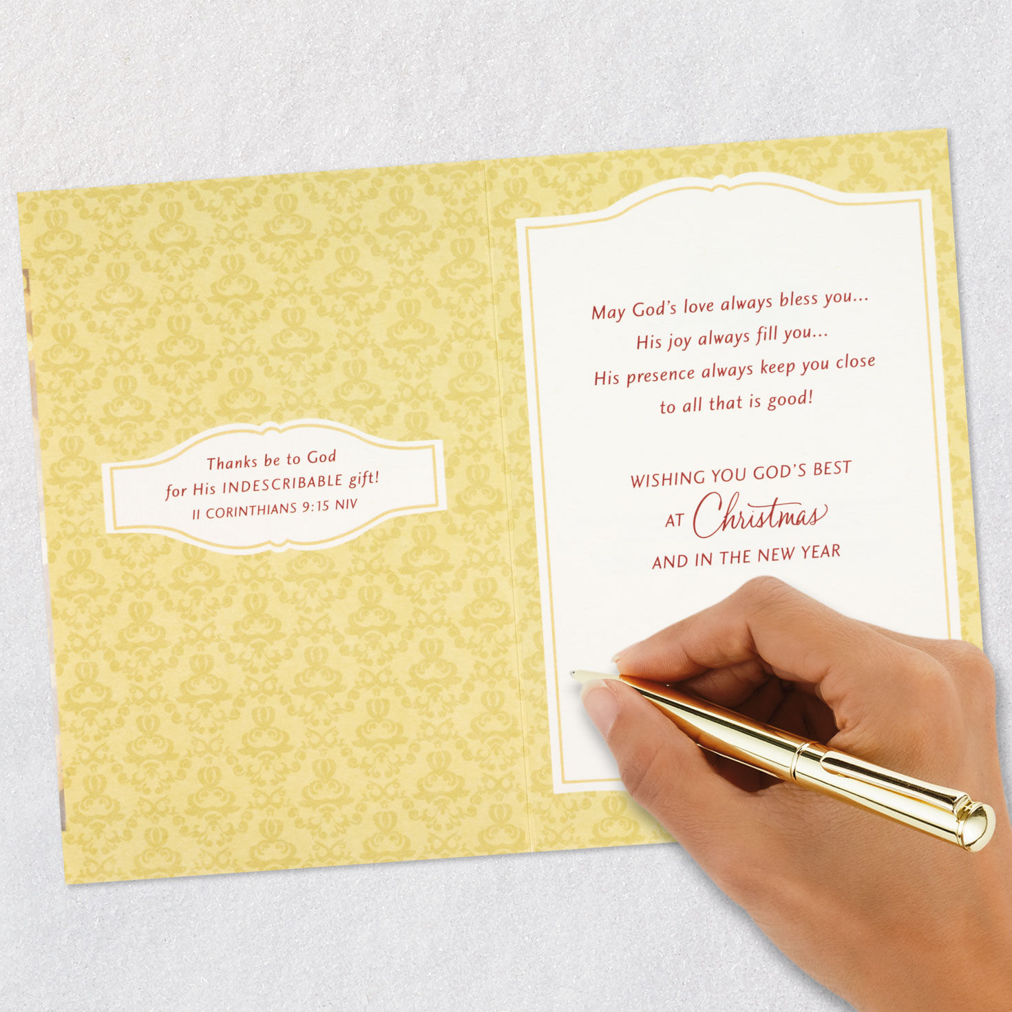 9645-may-god-s-love-always-bless-you-religious-christmas-card-8.jpg May God's Love Always Bless You Religious Christmas Card