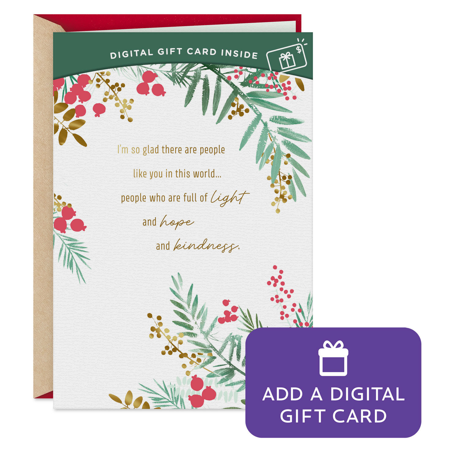 Thankful for People Like You Gift Card Greeting Christmas Card