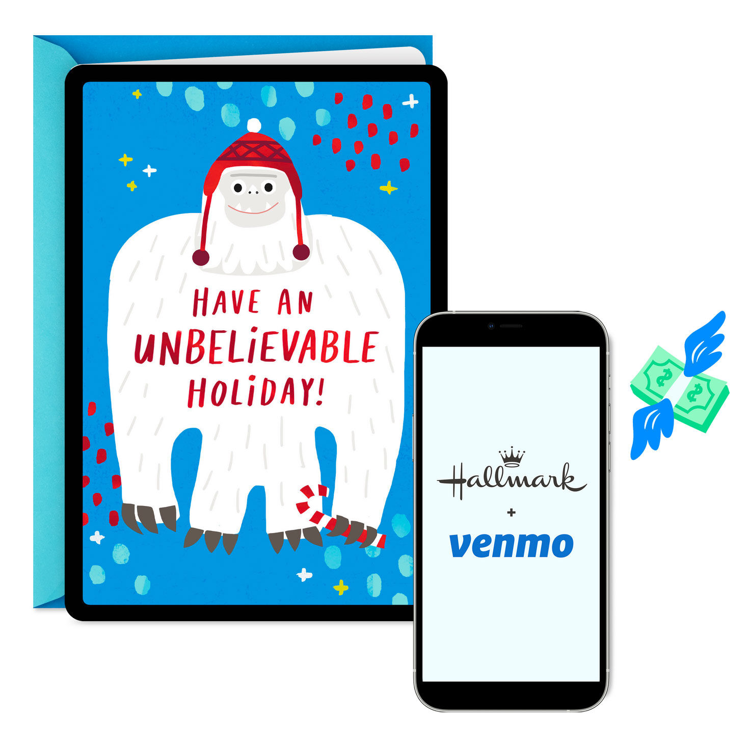 Happiest Holidays Yeti Venmo Holiday Card