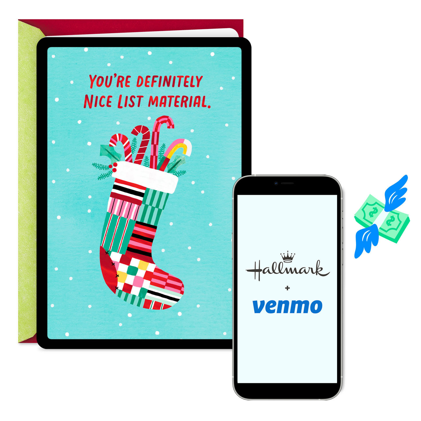 9677-you-re-nice-list-material-venmo-christmas-card-1.jpg You're Nice List Material Venmo Christmas Card