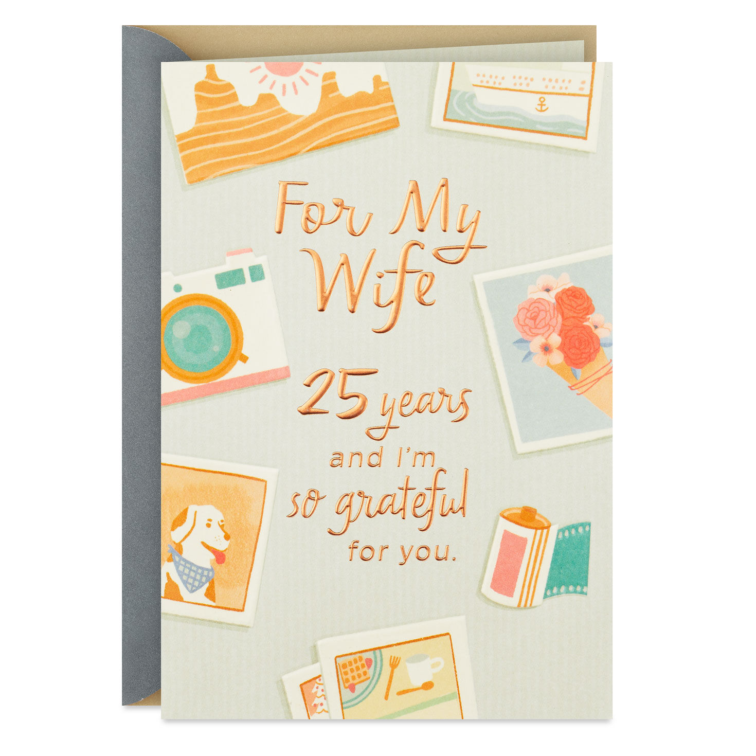 9794-so-grateful-for-you-25th-anniversary-card-for-wife-1.jpg So Grateful for You 25th Anniversary Card for Wife
