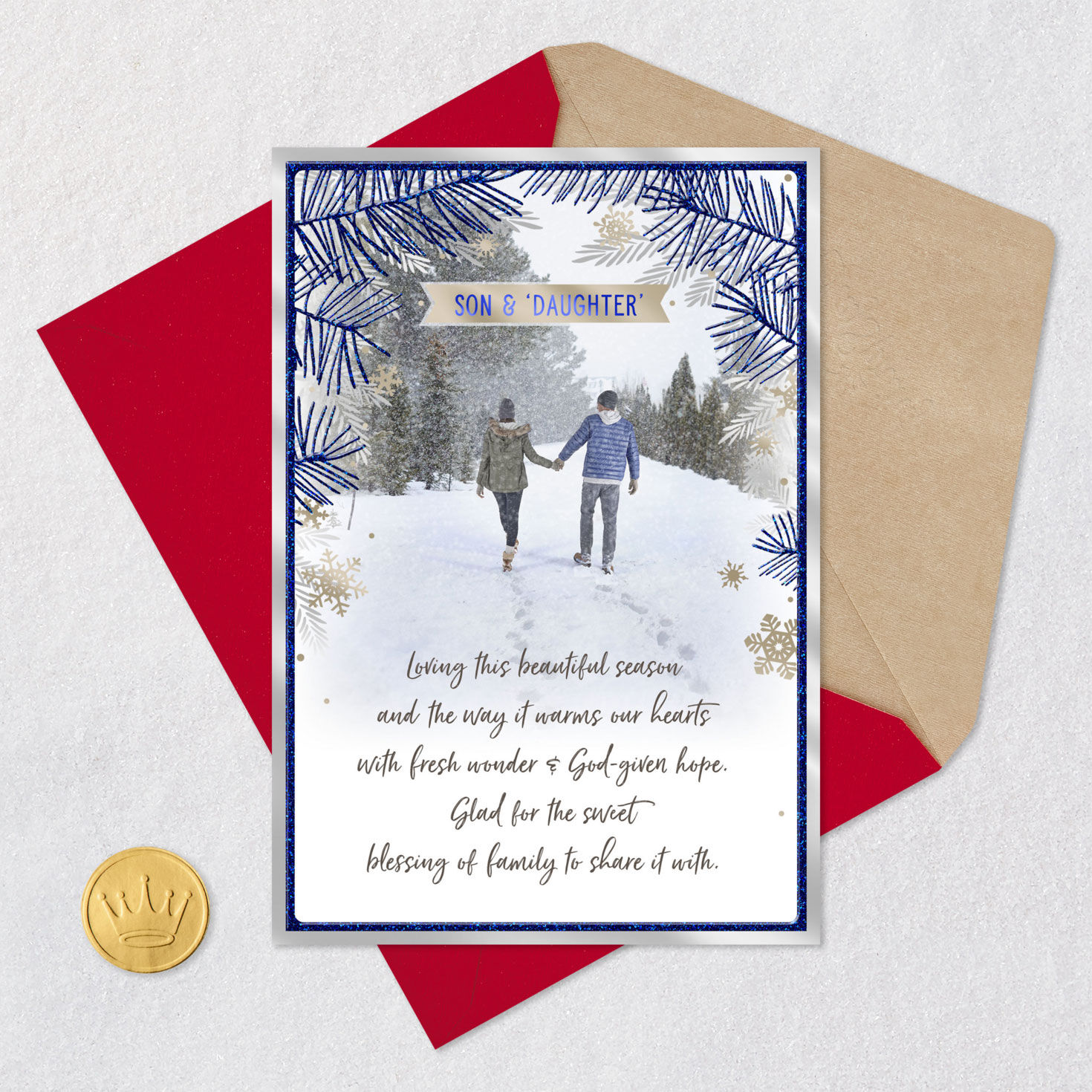 9979-blessings-and-love-religious-christmas-card-for-son-and-daughter-in-law-6.jpg Blessings and Love Religious Christmas Card for Son and Daughter-in-Law